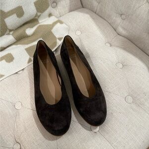 Eileen Fisher Dark Brown Suede Flats